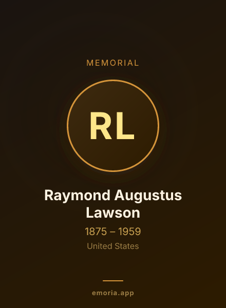 Memorial portrait of Raymond Augustus Lawson