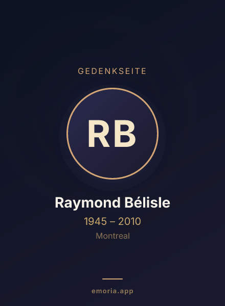 Gedenkportrait von Raymond Bélisle