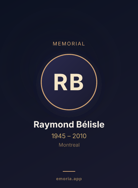 Memorial portrait of Raymond Bélisle