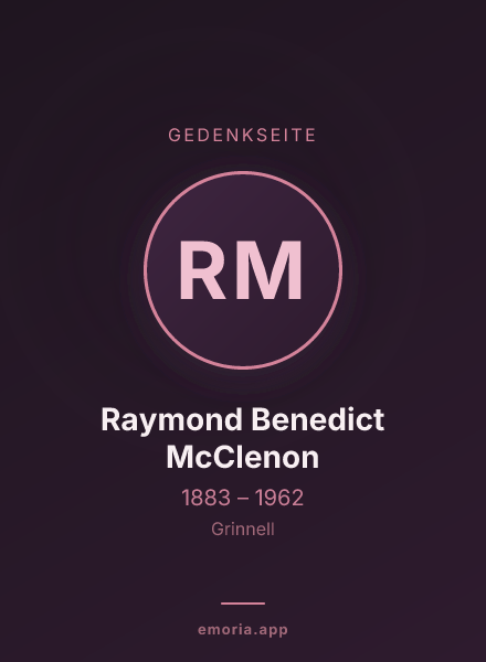 Gedenkportrait von Raymond Benedict McClenon