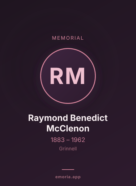 Memorial portrait of Raymond Benedict McClenon