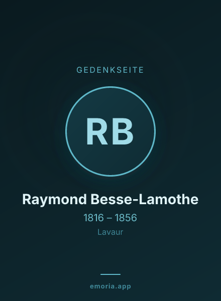Gedenkportrait von Raymond Besse-Lamothe