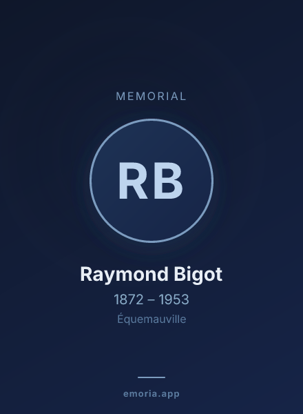 Memorial portrait of Raymond Bigot
