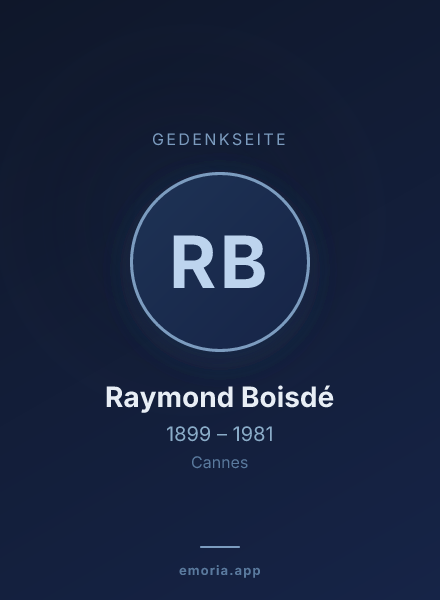 Gedenkportrait von Raymond Boisdé