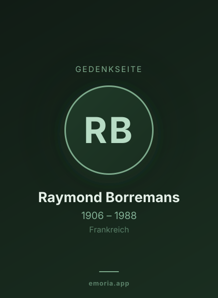 Gedenkportrait von Raymond Borremans
