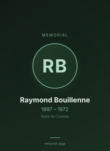 Memorial portrait of Raymond Bouillenne