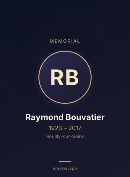 Memorial portrait of Raymond Bouvatier