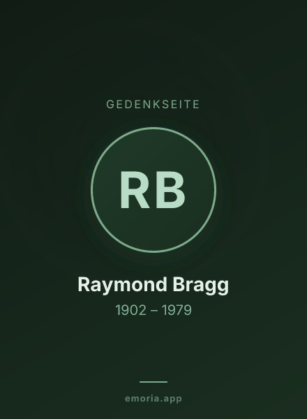 Gedenkportrait von Raymond Bragg