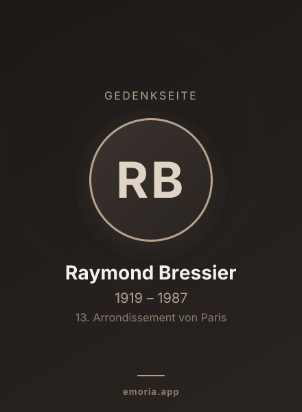 Gedenkportrait von Raymond Bressier