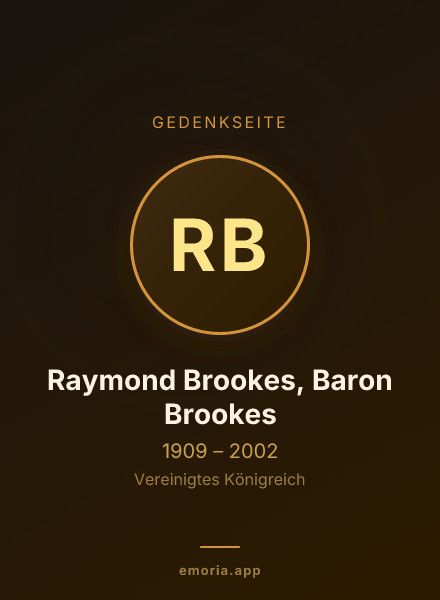Gedenkportrait von Raymond Brookes, Baron Brookes
