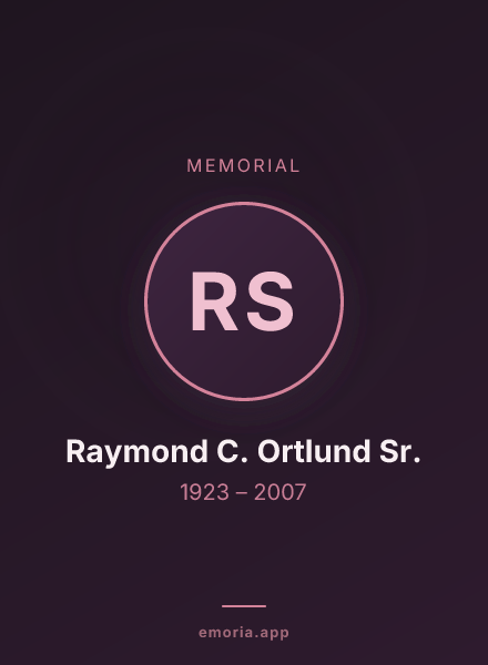 Memorial portrait of Raymond C. Ortlund Sr.