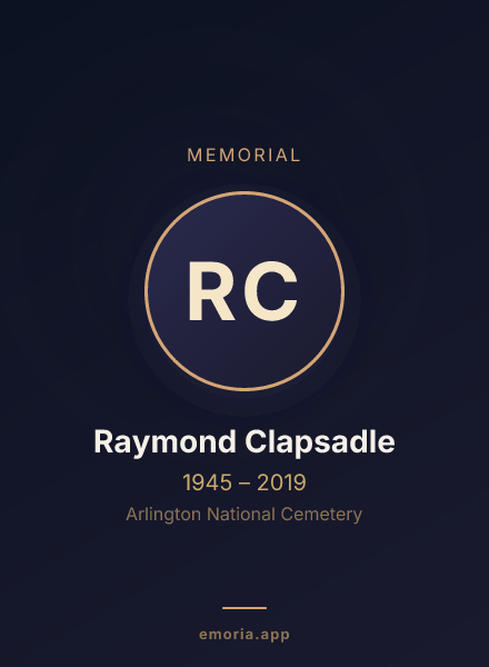 Memorial portrait of Raymond Clapsadle