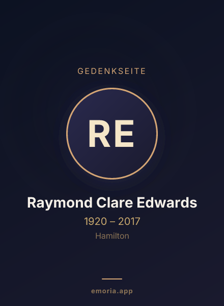 Gedenkportrait von Raymond Clare Edwards