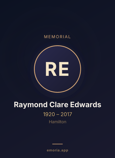 Memorial portrait of Raymond Clare Edwards