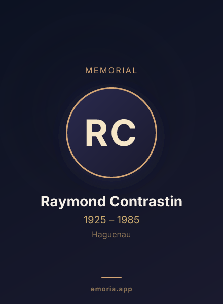 Memorial portrait of Raymond Contrastin