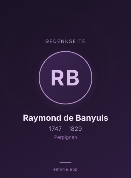 Gedenkportrait von Raymond de Banyuls