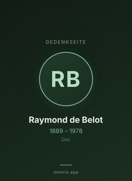 Gedenkportrait von Raymond de Belot