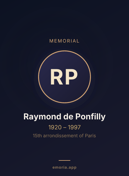 Memorial portrait of Raymond de Ponfilly