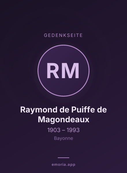 Gedenkportrait von Raymond de Puiffe de Magondeaux