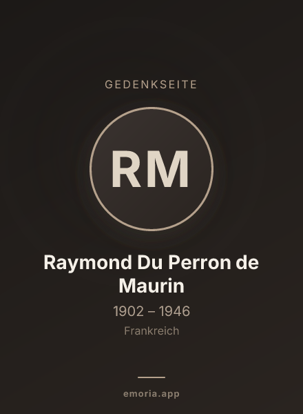 Gedenkportrait von Raymond Du Perron de Maurin