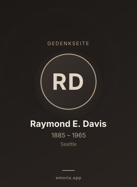 Gedenkportrait von Raymond E. Davis