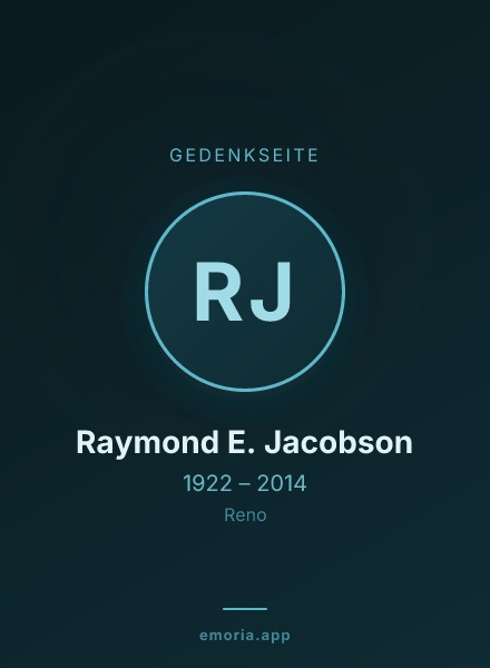Gedenkportrait von Raymond E. Jacobson