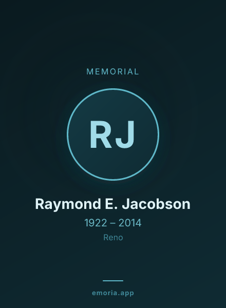 Memorial portrait of Raymond E. Jacobson