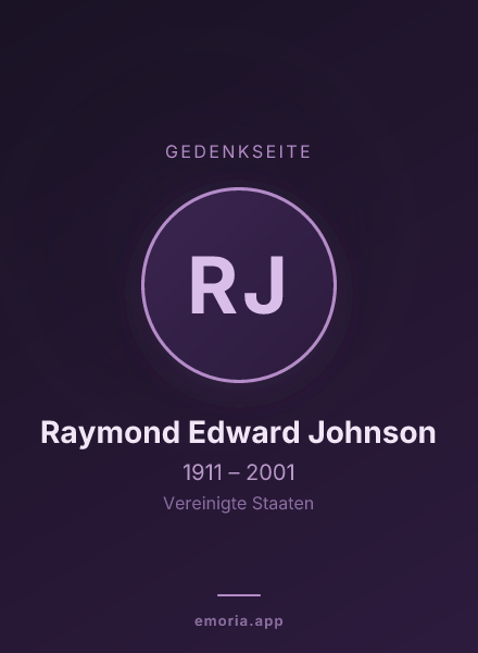 Gedenkportrait von Raymond Edward Johnson