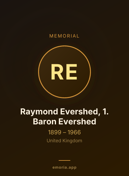 Memorial portrait of Raymond Evershed, 1. Baron Evershed
