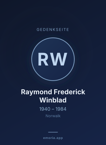 Gedenkportrait von Raymond Frederick Winblad