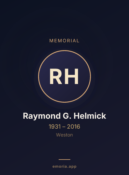 Memorial portrait of Raymond G. Helmick