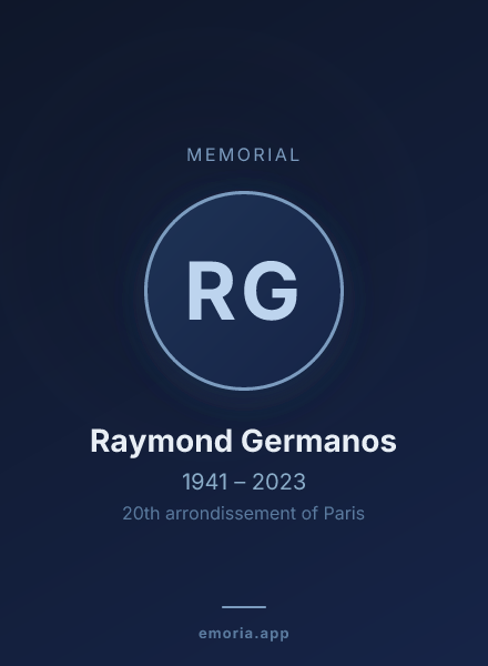 Memorial portrait of Raymond Germanos