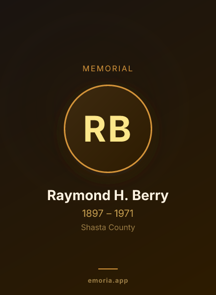 Memorial portrait of Raymond H. Berry