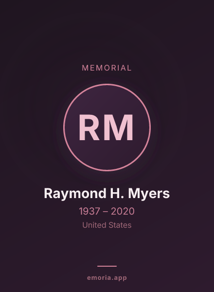 Memorial portrait of Raymond H. Myers