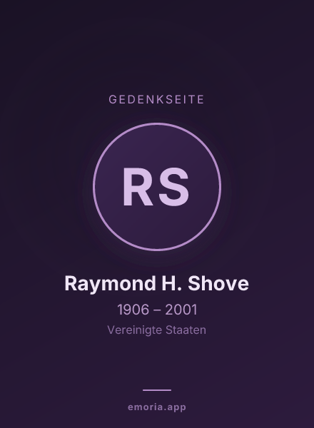 Gedenkportrait von Raymond H. Shove