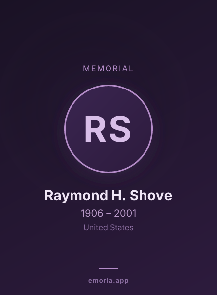 Memorial portrait of Raymond H. Shove