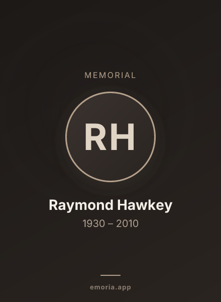 Memorial portrait of Raymond Hawkey
