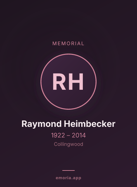 Memorial portrait of Raymond Heimbecker