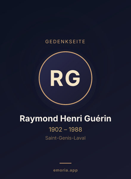 Gedenkportrait von Raymond Henri Guérin