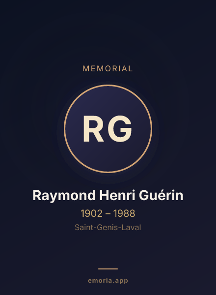 Memorial portrait of Raymond Henri Guérin