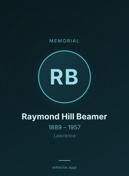 Memorial portrait of Raymond Hill Beamer