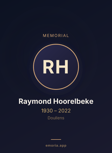 Memorial portrait of Raymond Hoorelbeke