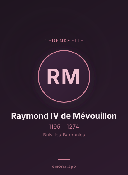 Gedenkportrait von Raymond IV de Mévouillon