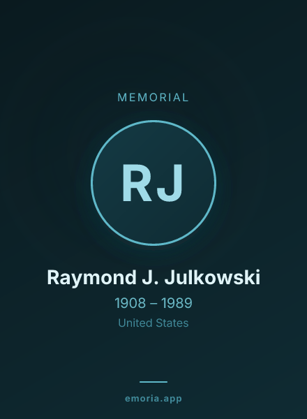 Memorial portrait of Raymond J. Julkowski