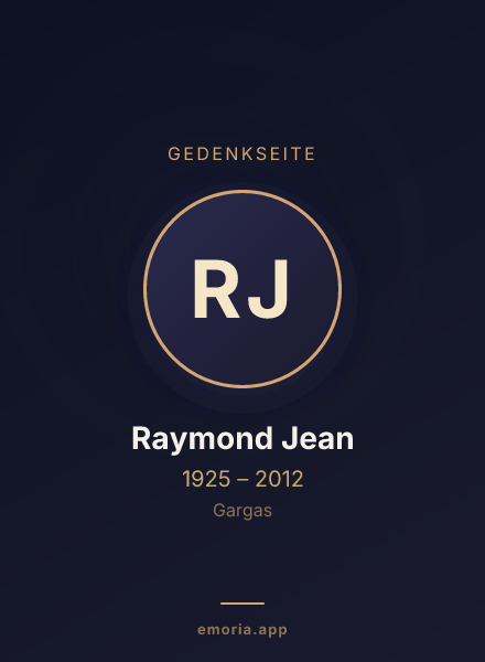 Gedenkportrait von Raymond Jean