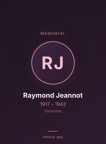 Memorial portrait of Raymond Jeannot