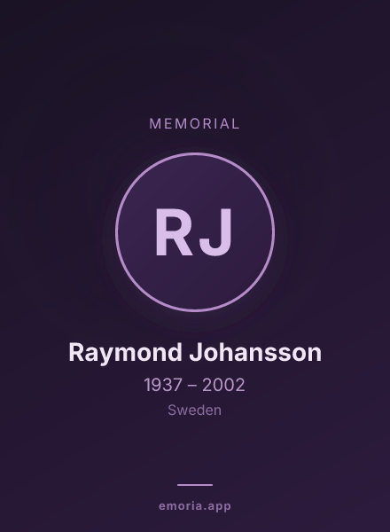 Memorial portrait of Raymond Johansson