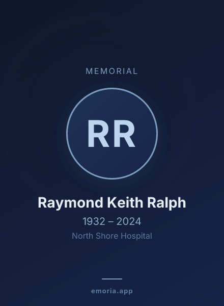 Memorial portrait of Raymond Keith Ralph