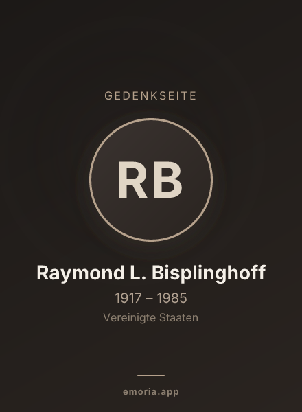 Gedenkportrait von Raymond L. Bisplinghoff