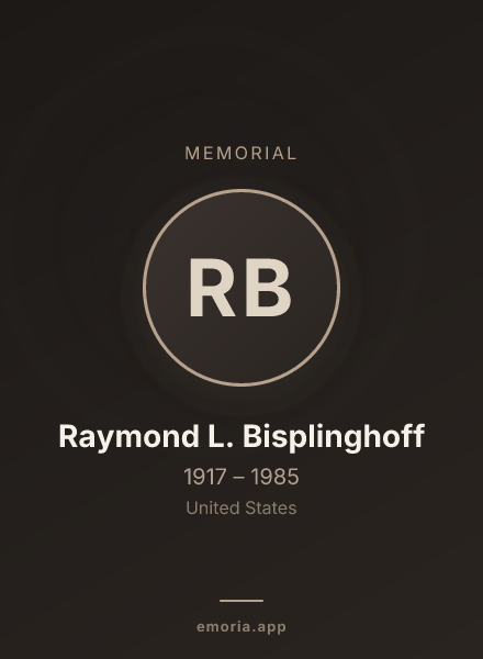 Memorial portrait of Raymond L. Bisplinghoff